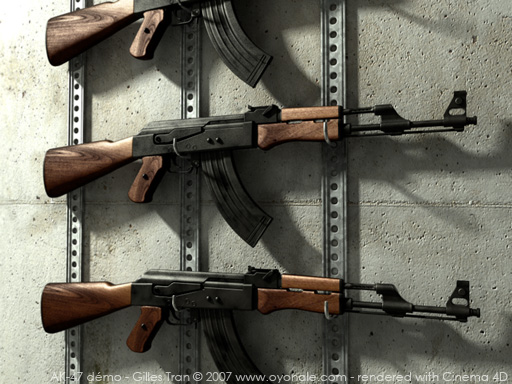 Demo AK-47 Kalashnikov assault rifle (Cinema 4D)