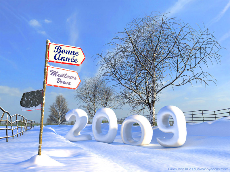 2009 New Year greeting card. Artwork created in 2009