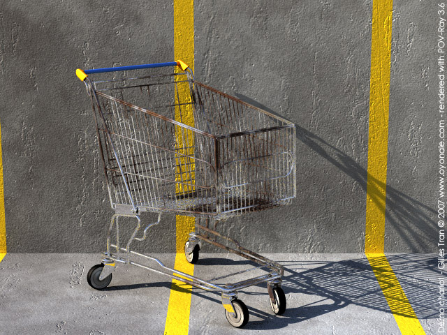 Shopping cart demo (POV-Ray)