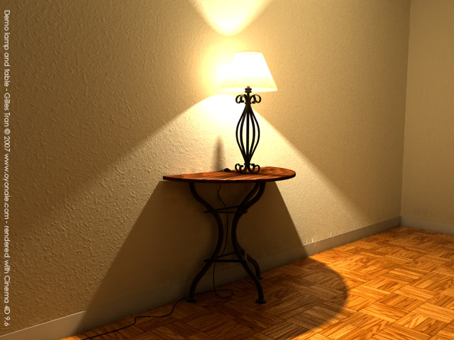 Lampe et table