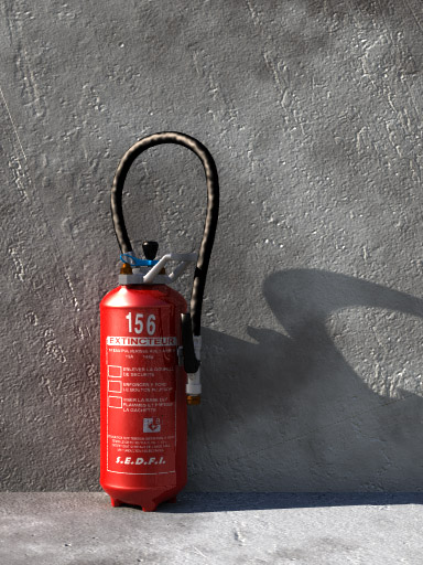 Fire extinguisher demo (POV-Ray)