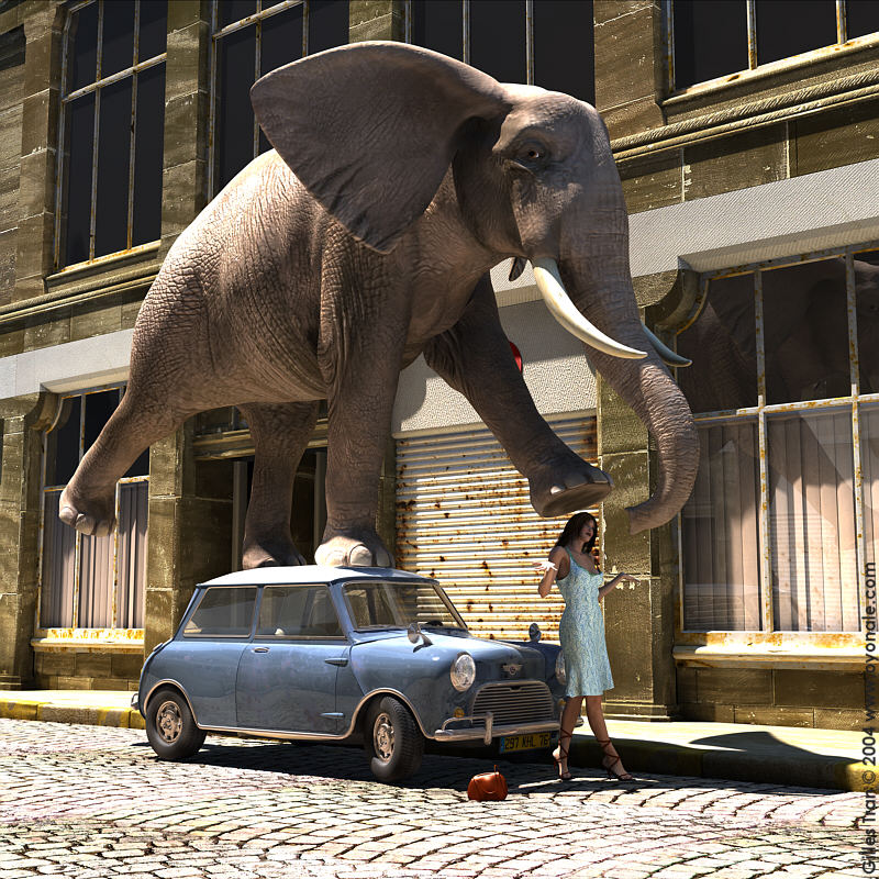 Power #6: making elephants stand on Mini Coopers