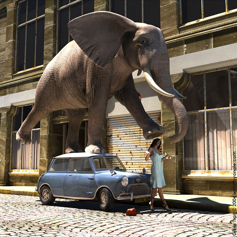 Pouvoir #6 : faire se tenir les lphants sur les Mini Cooper