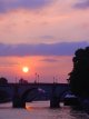 Sunset on Seine river
